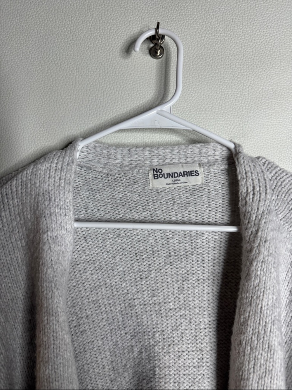 No Boundaries Gray Open-Front Cropped Cardigan
